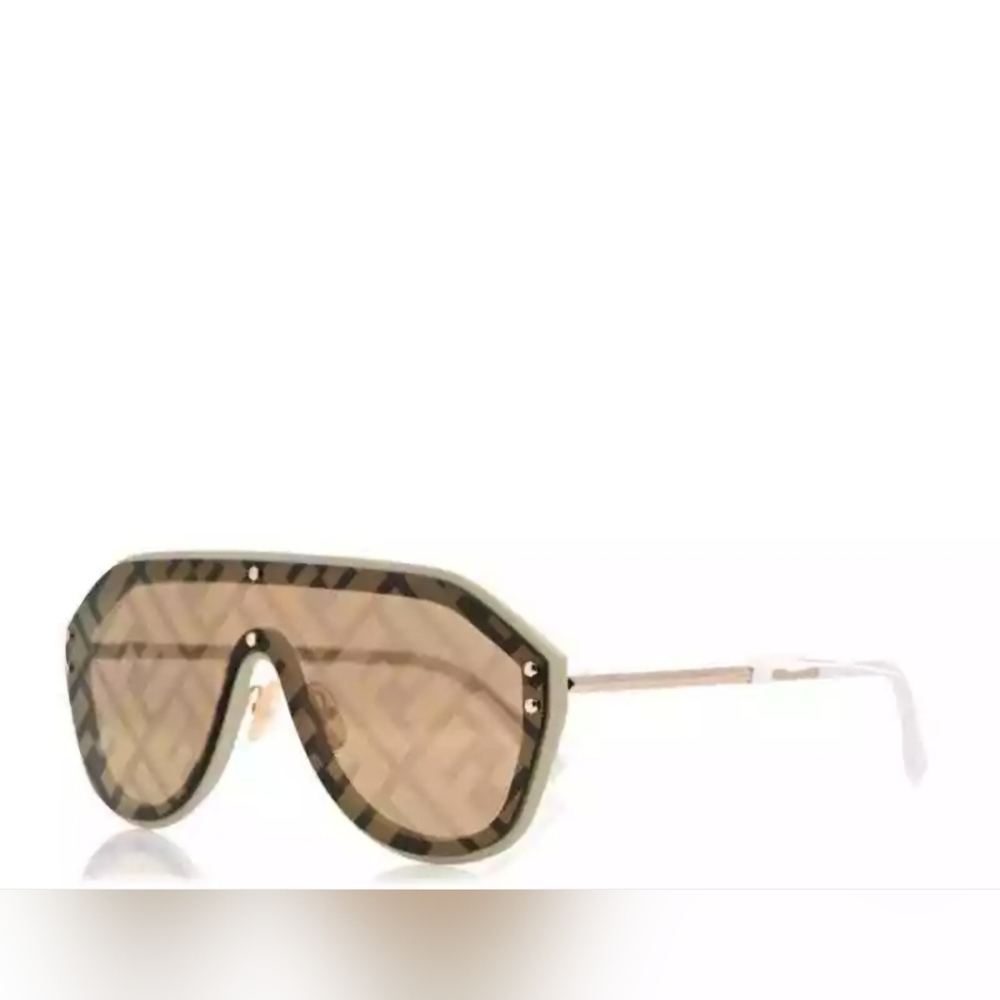 Fendi Large Brown Signature Sunglasses w/ Ivory Details, “FFM0039/G/S”